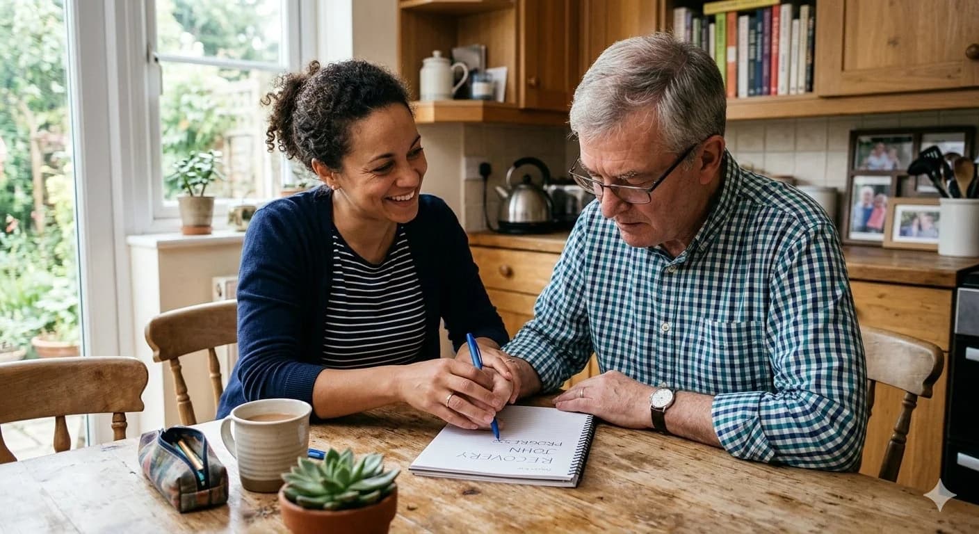 Begeleiding bij het uitzoeken van het zorgplan aan de keukentafel in Veldhoven